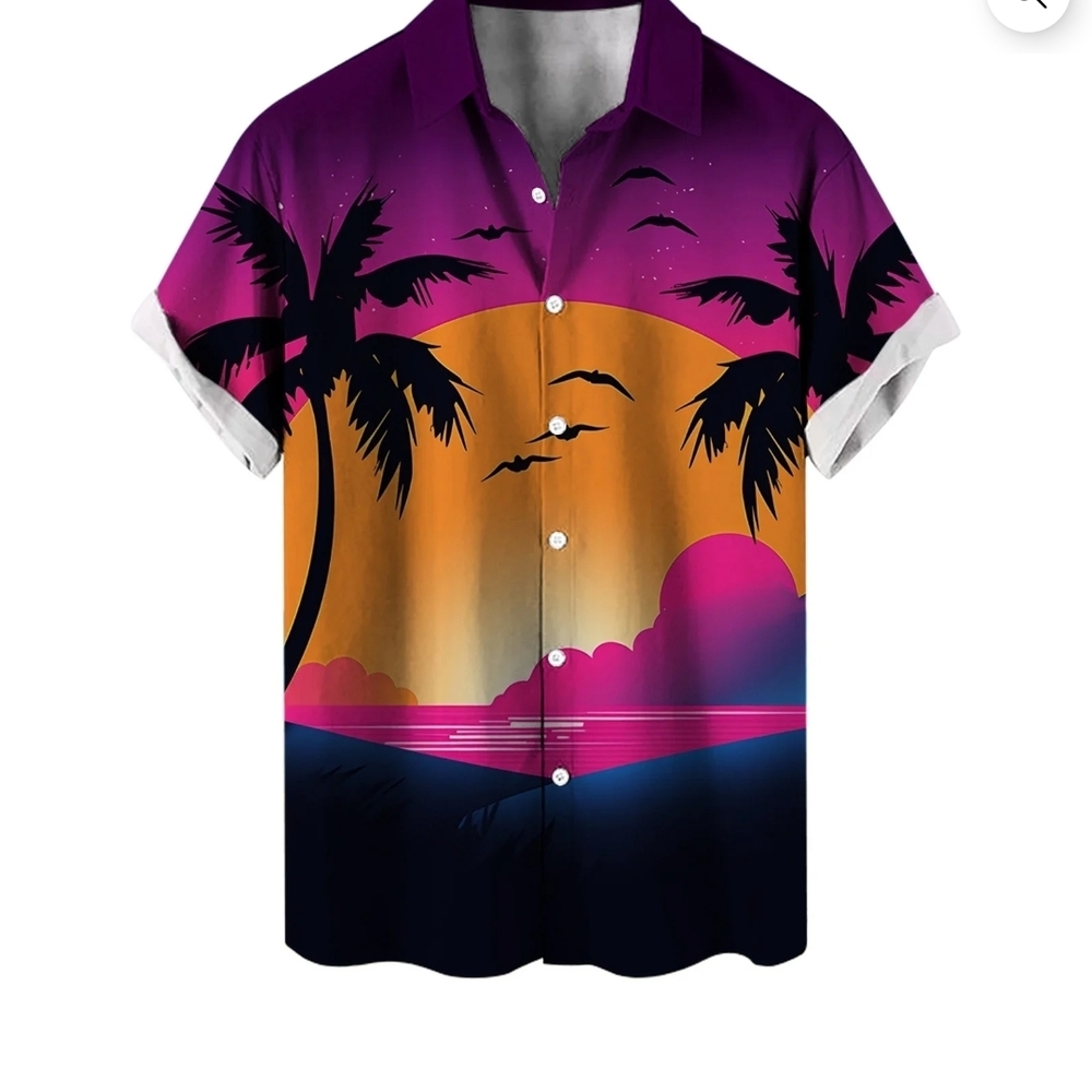 Men's Sunset Palm Tree Shirt